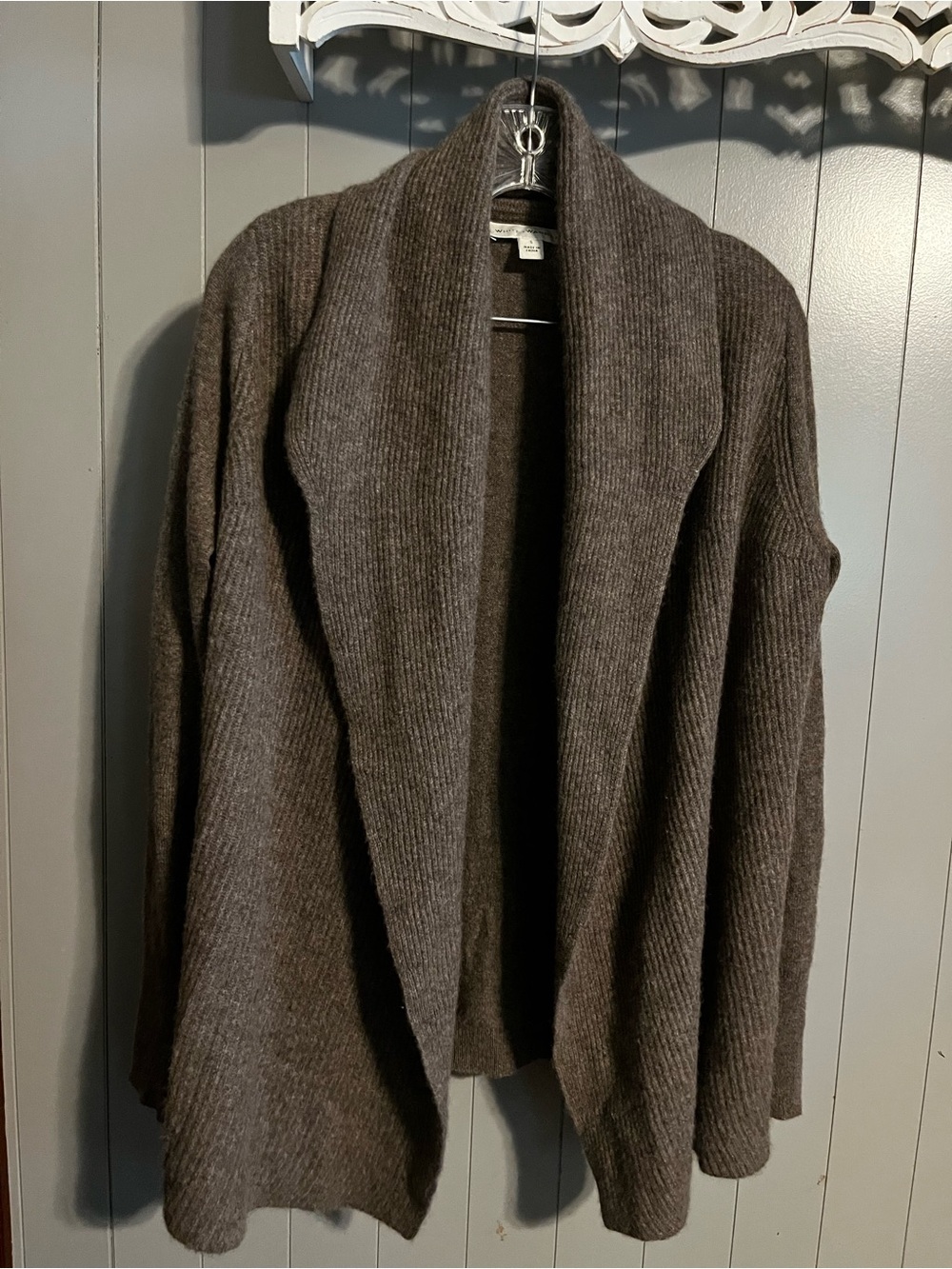 White + Warren 100% cashmere brown cardigan sweater
